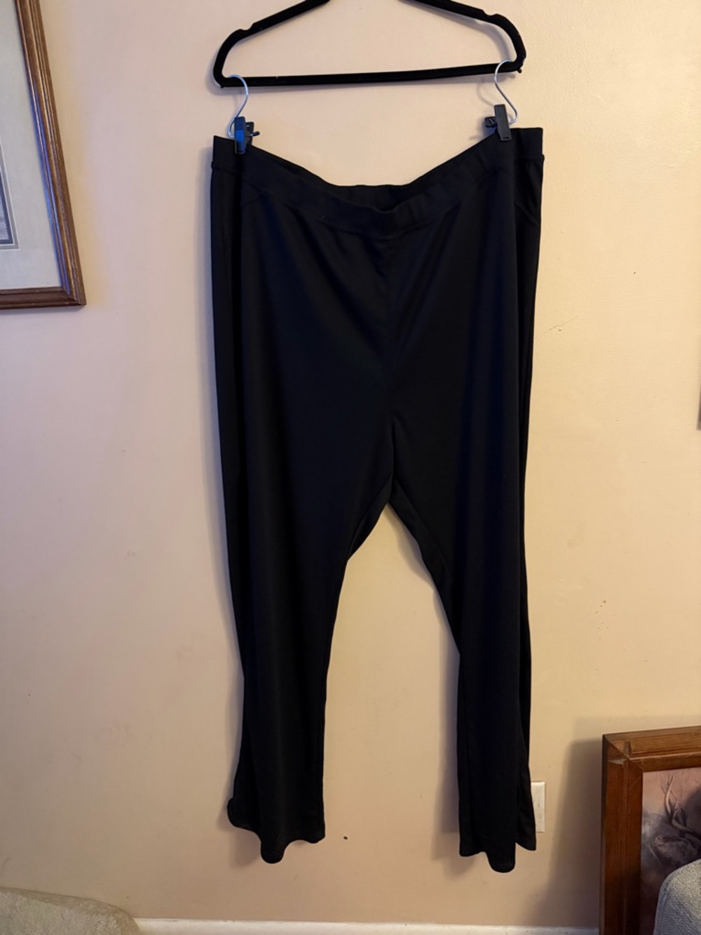 Roaman's Black Stretch Pants with Elastic Waistband